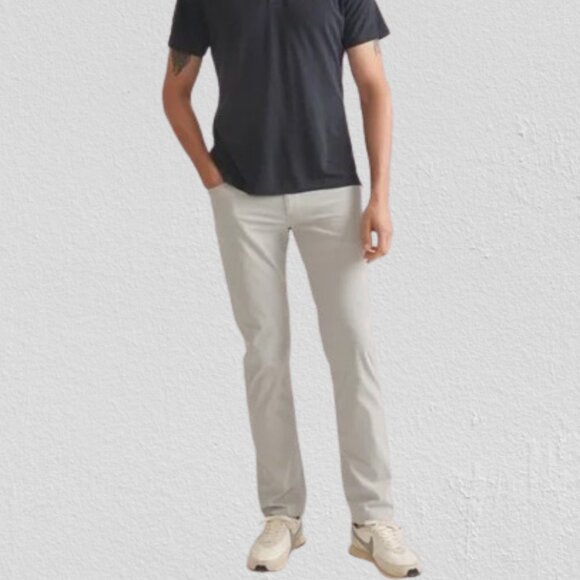 Marine Layer Men's 5 Pocket Slim Fit Pants in Light Gray Size 30/32 - Picture 1 of 8